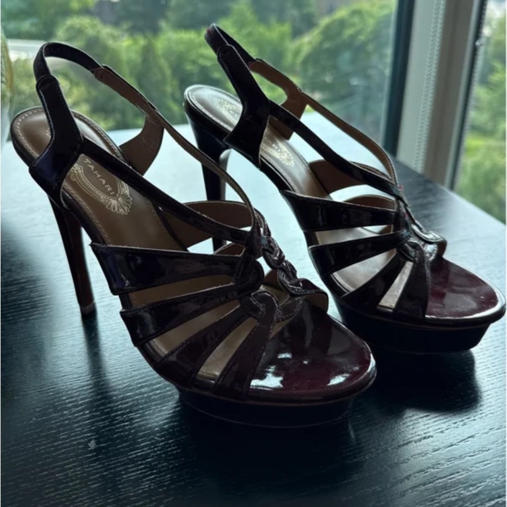 Elie Tahari Burgundy Patent Leather Heels